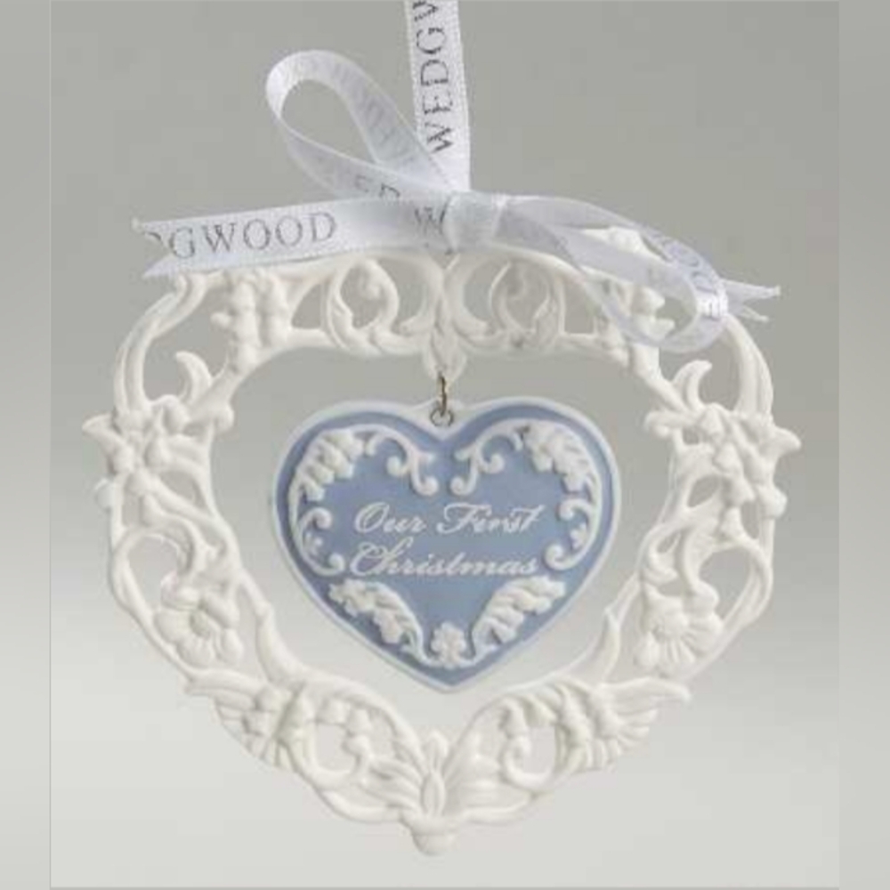 Wedgwood pottery and glass our first Christmas ornament